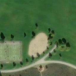 Sand Volleyball Court, Fort Collins, CO — aerial view
