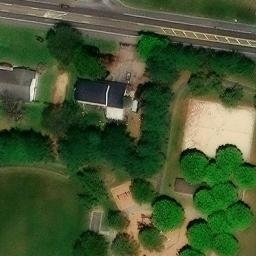Sand Volleyball Court, Breinigsville, PA — aerial view