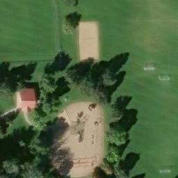 Sand Volleyball Court, Fort Collins, CO — aerial view