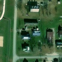 Sand Volleyball Court, Bryant, IN — aerial view