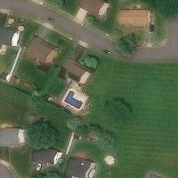 Grass Volleyball Court, PA — aerial view