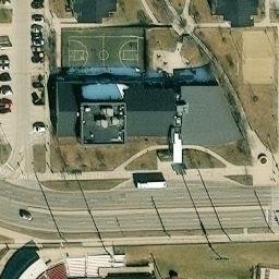 Sand Volleyball Court, Normal, IL — aerial view