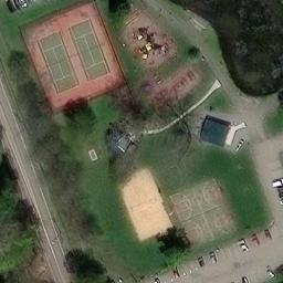 Sand Volleyball Court, PA — aerial view