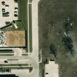 Sand Volleyball Court, Bloomington, IL — aerial view