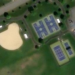Volleyball Court, East Franklin, NJ — aerial view