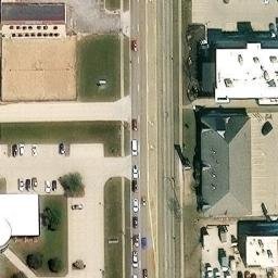 Sand Volleyball Court, Bloomington, IL — aerial view