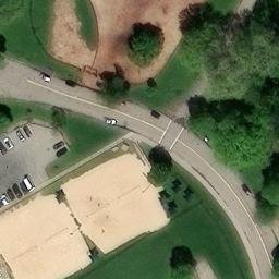 Volleyball Court, Pittsburgh, PA — aerial view