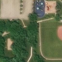 Sand Volleyball Court, New Bremen, OH — aerial view