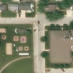 Sand Volleyball Court, New Bremen, OH — aerial view