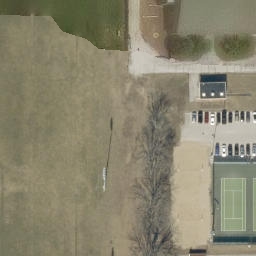 Sand Volleyball Court, West Lafayette, IN — aerial view