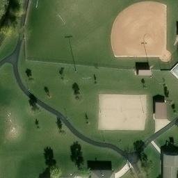 Sand Volleyball Court, St. Henry, OH — aerial view