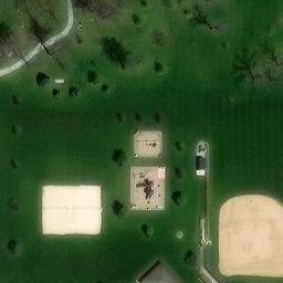 Sand Volleyball Court, Maria Stein, OH — aerial view