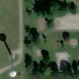 Sand Volleyball Court, Green Valley, IL — aerial view