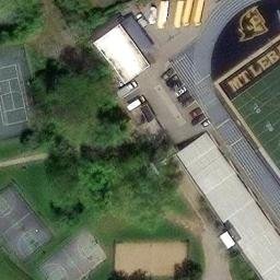 Sand Volleyball Court, Mount Lebanon, PA — aerial view