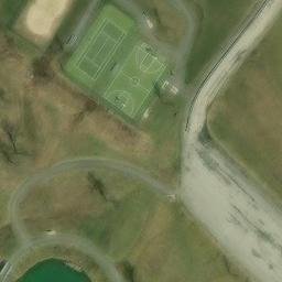 Sand Volleyball Court, PA — aerial view