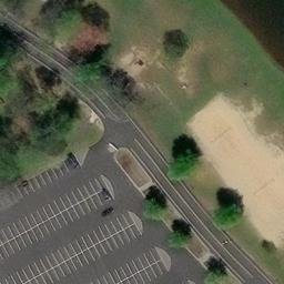 Sand Volleyball Court, NJ — aerial view