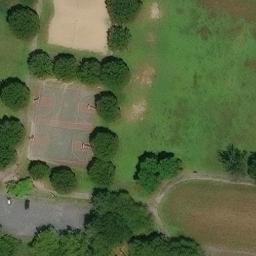 Sand Volleyball Court, Princeton Meadows, NJ — aerial view