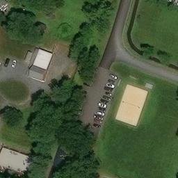 Sand Volleyball Court, Cranbury, NJ — aerial view