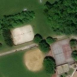 Sand Volleyball Court, PA — aerial view