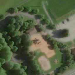 Sand Volleyball Court, PA — aerial view