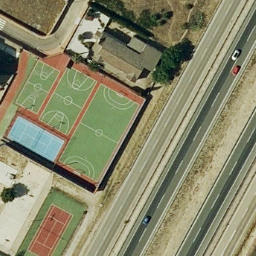 Volleyball Court near Casarrubios del Monte — aerial view
