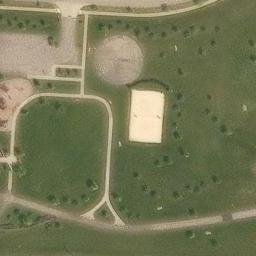 Sand Volleyball Court, Delaware, OH — aerial view