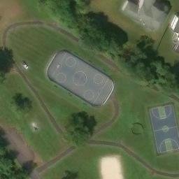 Sand Volleyball Court, PA — aerial view