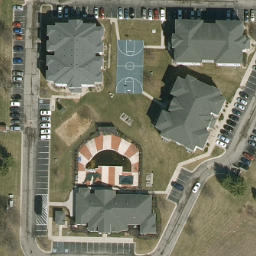 Sand Volleyball Court, Muncie, IN — aerial view