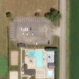 Sand Volleyball Court, Yorktown, IN — aerial view