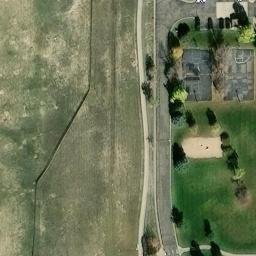 Sand Volleyball Court, Longmont, CO — aerial view