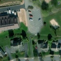 Sand Volleyball Court, Elverson, PA — aerial view