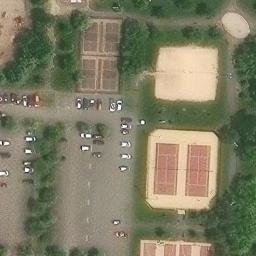 Sand Volleyball Court, Westerville, OH — aerial view