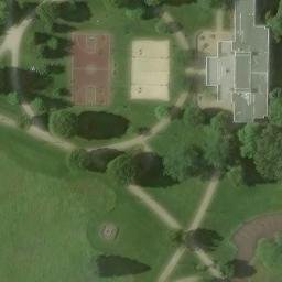 Sand Volleyball Court, Bryn Athyn, PA — aerial view
