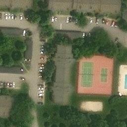 Sand Volleyball Court, Columbus, OH — aerial view