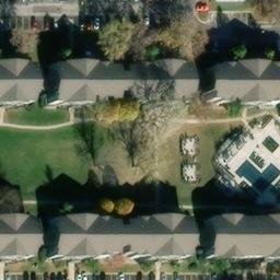 Sand Volleyball Court, Urbana, IL — aerial view