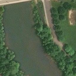 Sand Volleyball Court, Westerville, OH — aerial view
