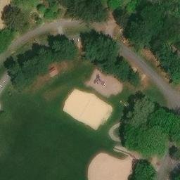 Volleyball Court, PA — aerial view