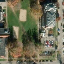 Sand Volleyball Court, Champaign, IL — aerial view