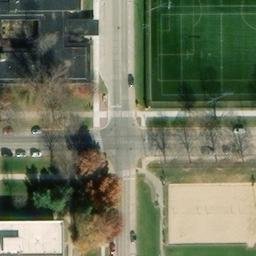 Sand Volleyball Court, Champaign, IL — aerial view