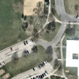 Sand Volleyball Court, Worthington, OH — aerial view