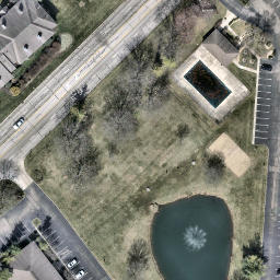 Sand Volleyball Court, Columbus, OH — aerial view