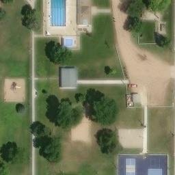 Sand Volleyball Court, Franklin, NE — aerial view