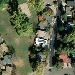 Sand Volleyball Court, Niwot, CO — aerial view