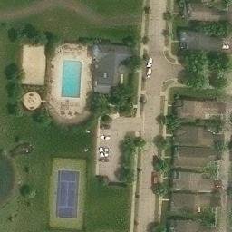 Sand Volleyball Court, Columbus, OH — aerial view