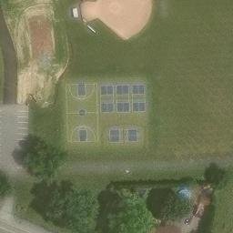 Concrete Volleyball Court, Landisville, PA — aerial view