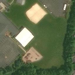 Sand Volleyball Court, New Albany, OH — aerial view