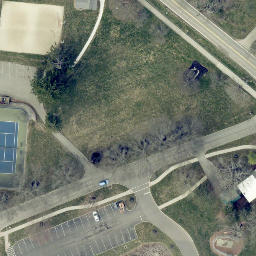Sand Volleyball Court, Granville, OH — aerial view