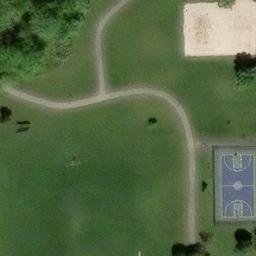 Sand Volleyball Court, Chesterbrook, PA — aerial view