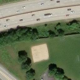 Sand Volleyball Court, PA — aerial view