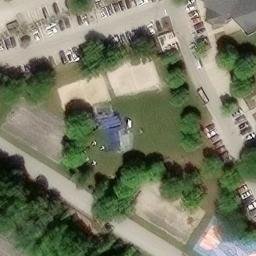 Sand Volleyball Court, Villanova, PA — aerial view